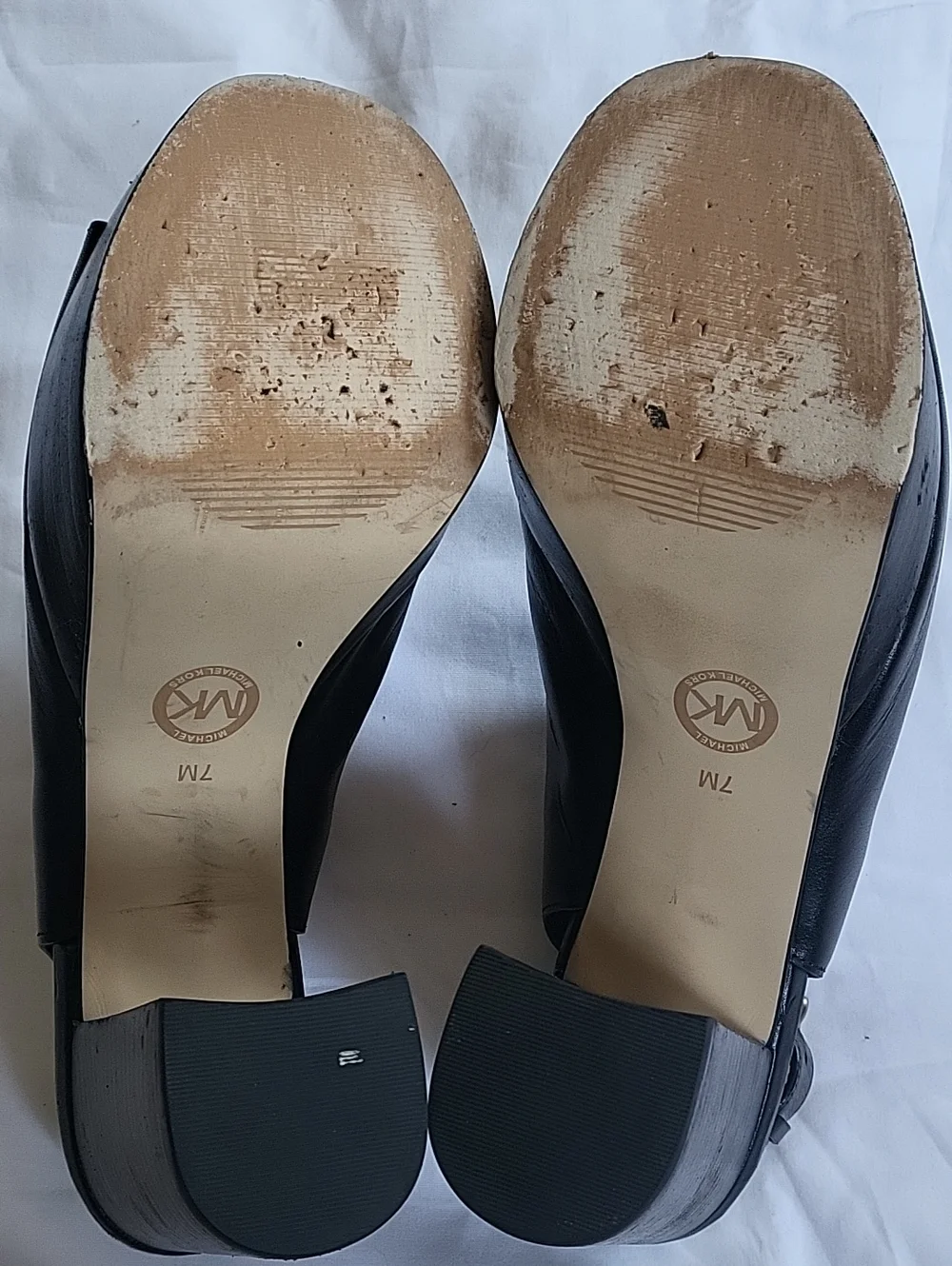 Michael Kors Black Leather Platform Block-Heel Sandals